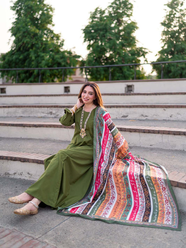 Phool Stripe Silk Dupatta (Light Multi)