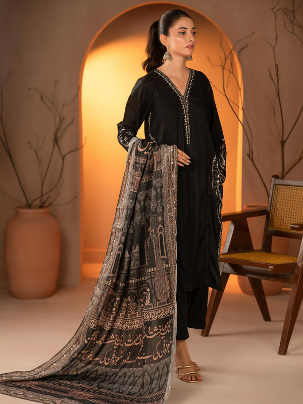Taj Mahal odhni (Black)