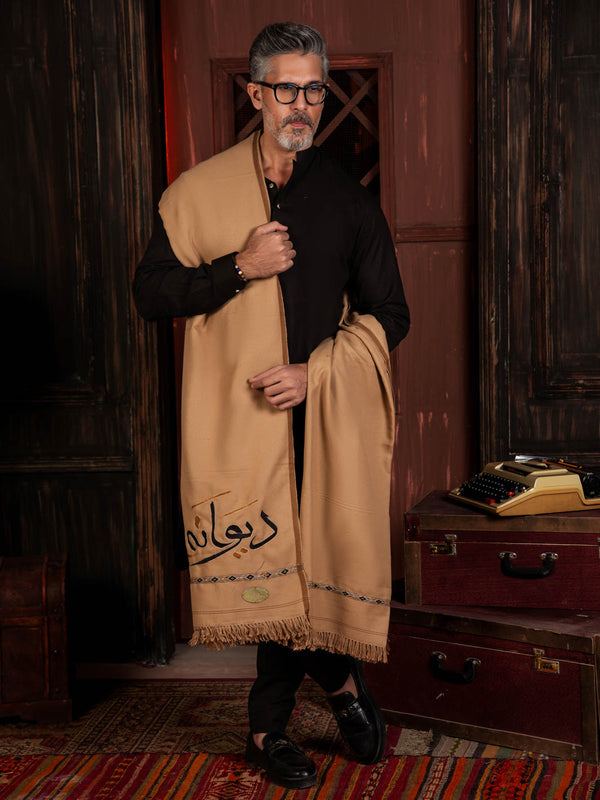 Deewana Shawl | Embroidered | Brown