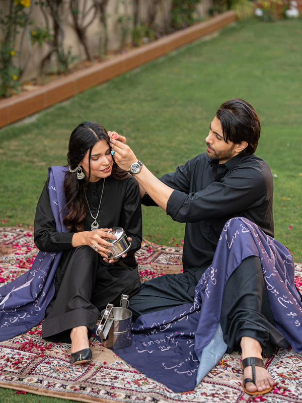 Jaun Elia Stole (Voilet Blue)