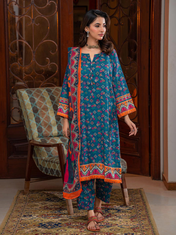 Urooj Stitched 3 Pc (Sea Green)