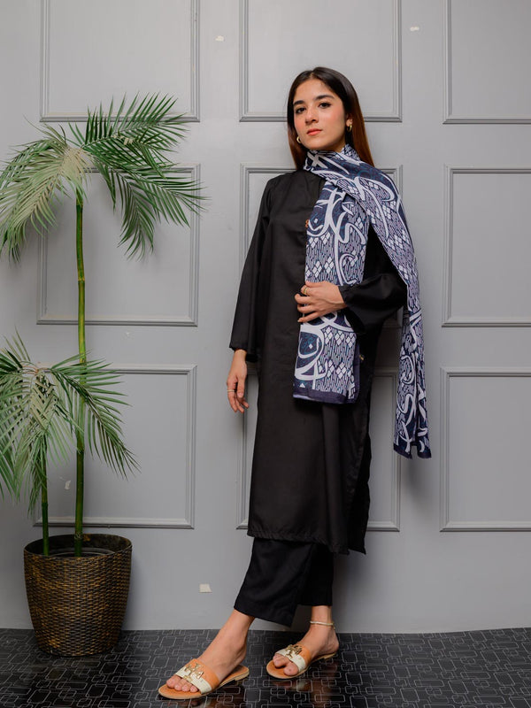 Mehar Stole (Black and white)