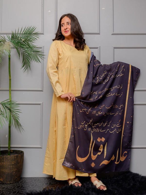 Iqbal Ka chand Stole (Black)