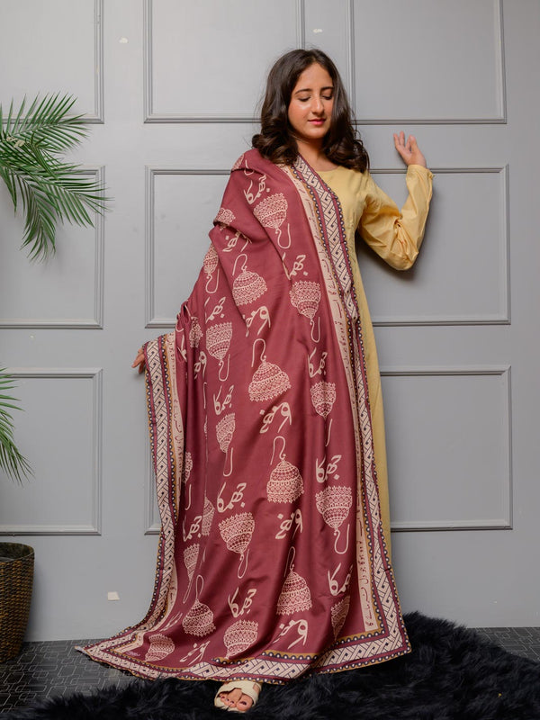 Jhumka Silk Dupatta (Maroon)