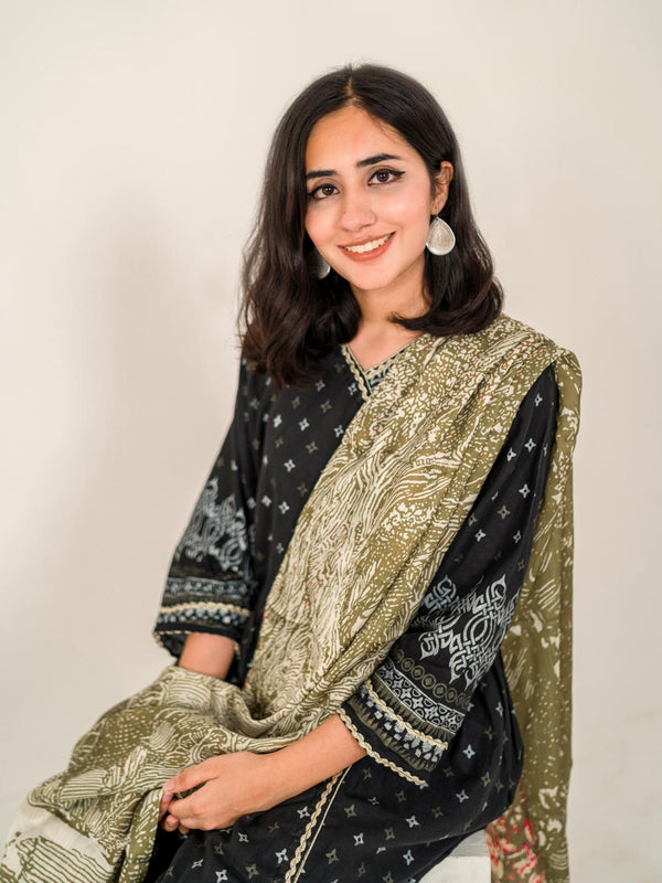 Orchid Floral Stole (Olive D.S)